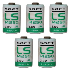 5x Lithium batteri Saft LS14250 1/2AA 3,6Volt