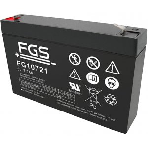 FGS FG10721 blybatteri 6V 7,2Ah