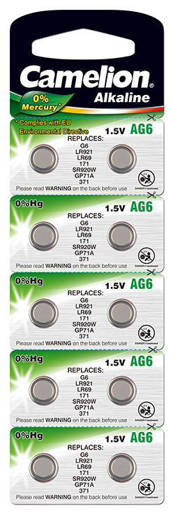 Camelion knappcell LR69 / AG6 / G6 / LR921 / 171 / SR920W / GP71A / 371 10/ Blister